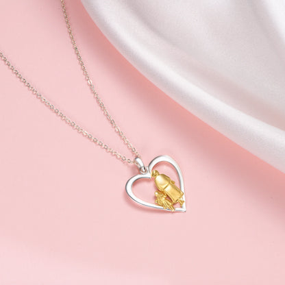 Heart of Generations Grandma and Children 14K Gold Vermeil and Silver Necklace