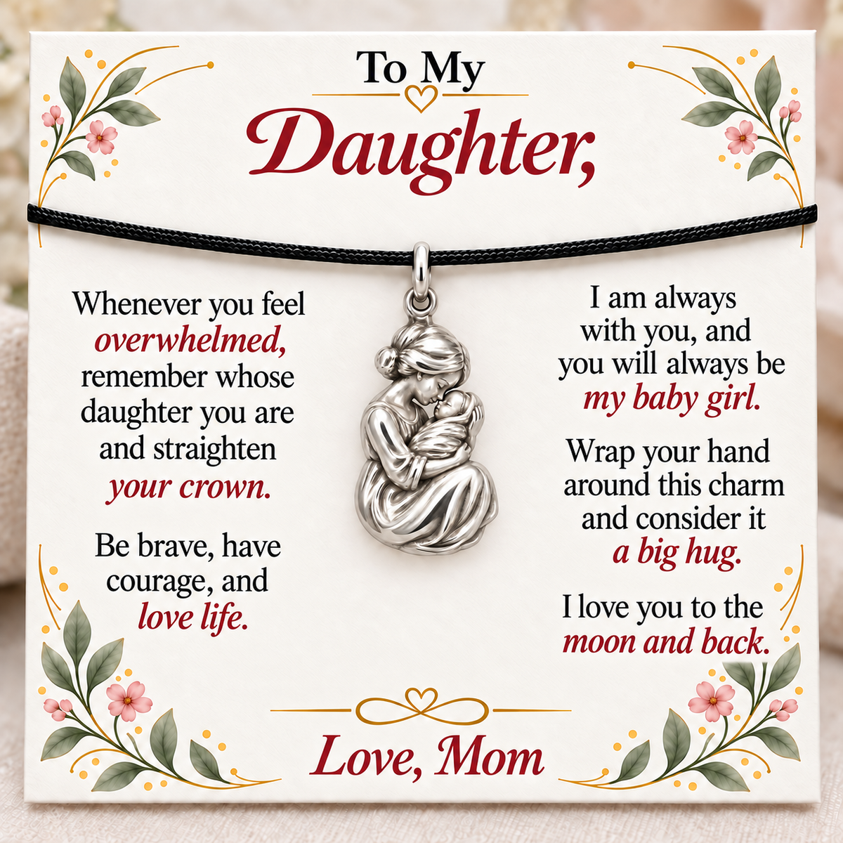 First Embrace, Mom’s Courage and Comfort — Main image, silver finish
