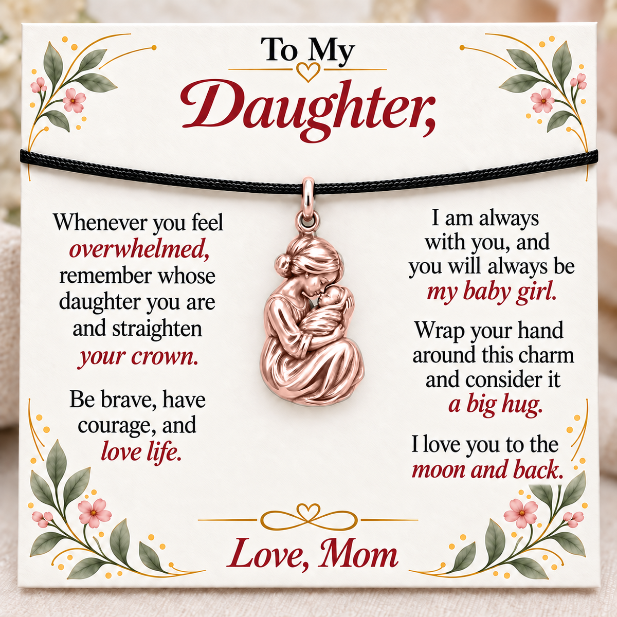 First Embrace, Mom’s Courage and Comfort — Main image, rose gold finish