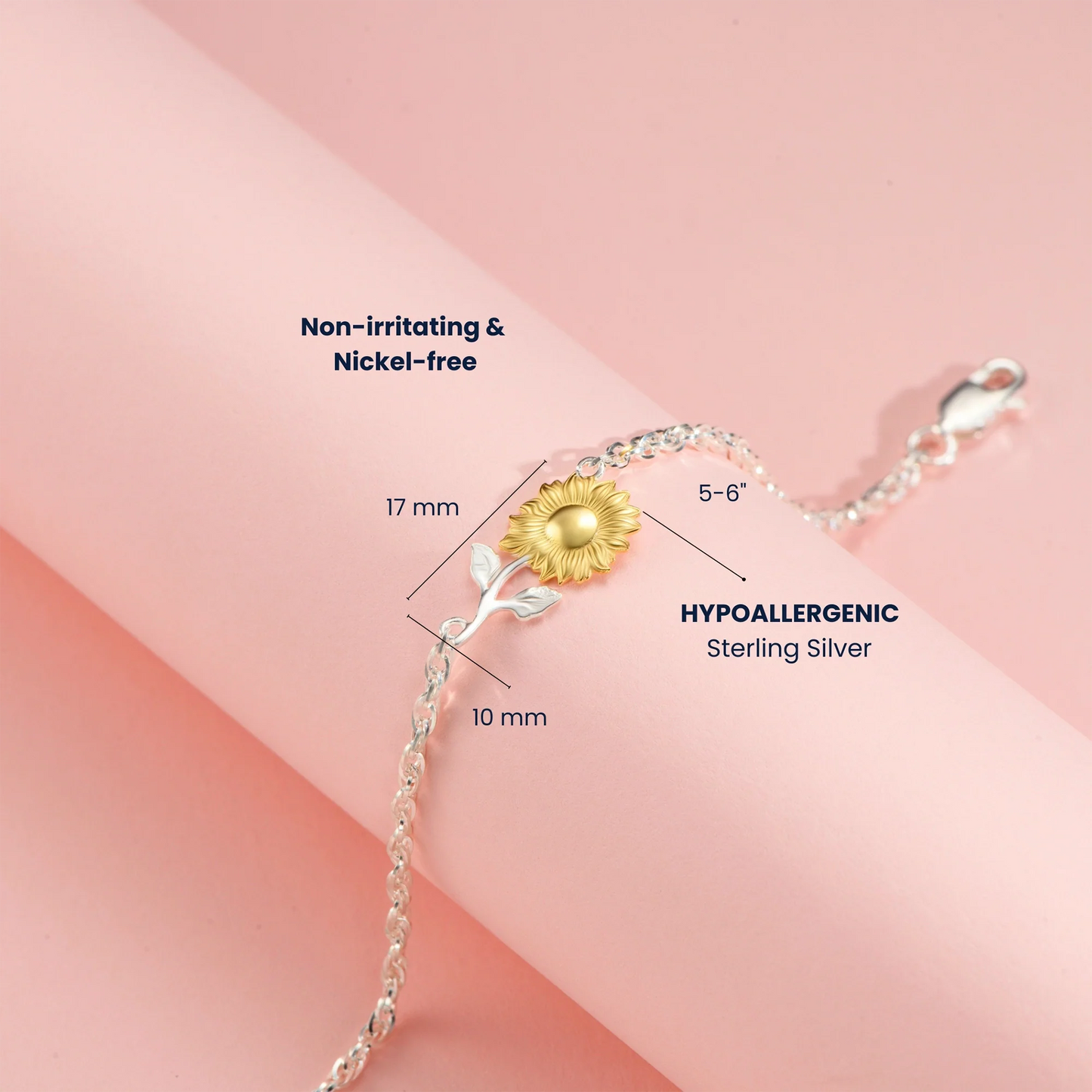 Sunflower Golden Bloom K14 Gold Vermeil and Silver Bracelet