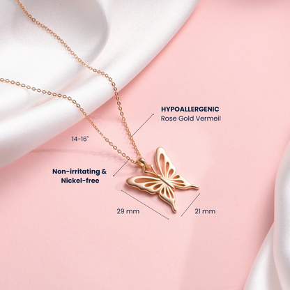 Soulyshine Wings of Grace Rosegold Vermeil Necklace