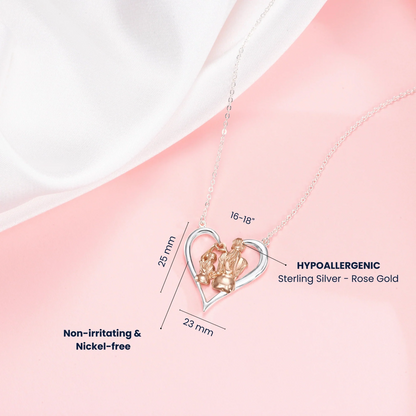 Heartbond Moments Vermeil Rosegold and Silver Necklace