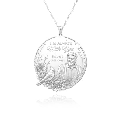 Soulyshine Eternal Presence Personalized Memorial -  Upload Photo Necklace in Sterling Silver/14K Gold Vermeil