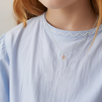 Everglow Reindeer Rosegold Vermeil and Silver Necklace
