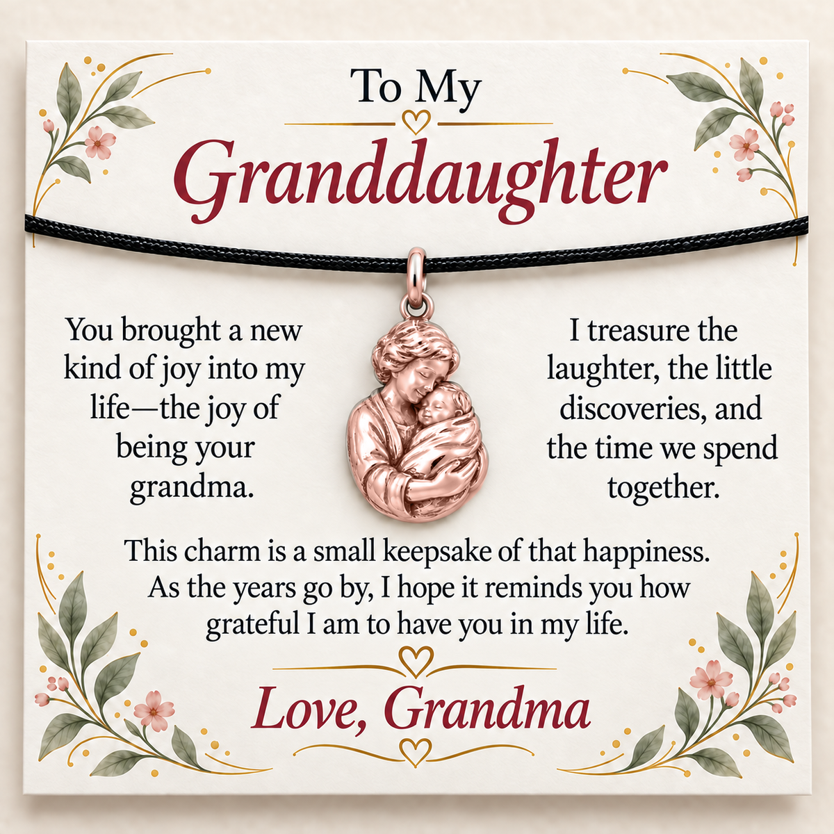 Grandma's First Embrace Charm: My Greatest Joy — Main image, rose gold finish