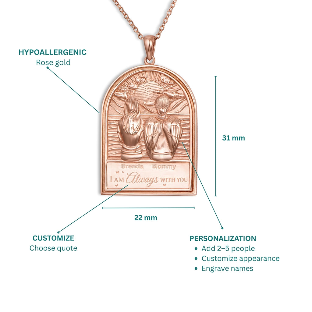 Soulyshine Personalized I Am Always With You - Handmade Necklace in Silver/14K Gold Vermeil