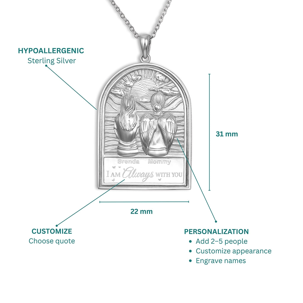 Soulyshine Personalized I Am Always With You - Handmade Necklace in Silver/14K Gold Vermeil