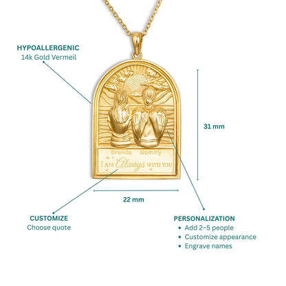 Soulyshine Personalized I Am Always With You - Handmade Necklace in Silver/14K Gold Vermeil