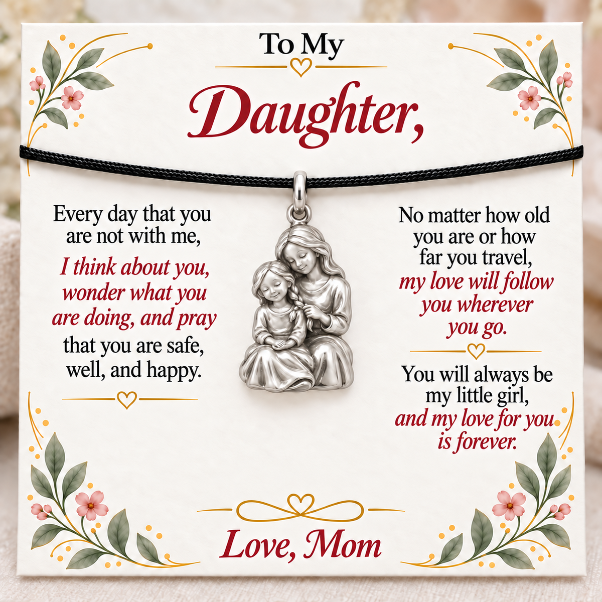 Braided with Care, Forever Mom’s Little Girl — Main image, silver finish