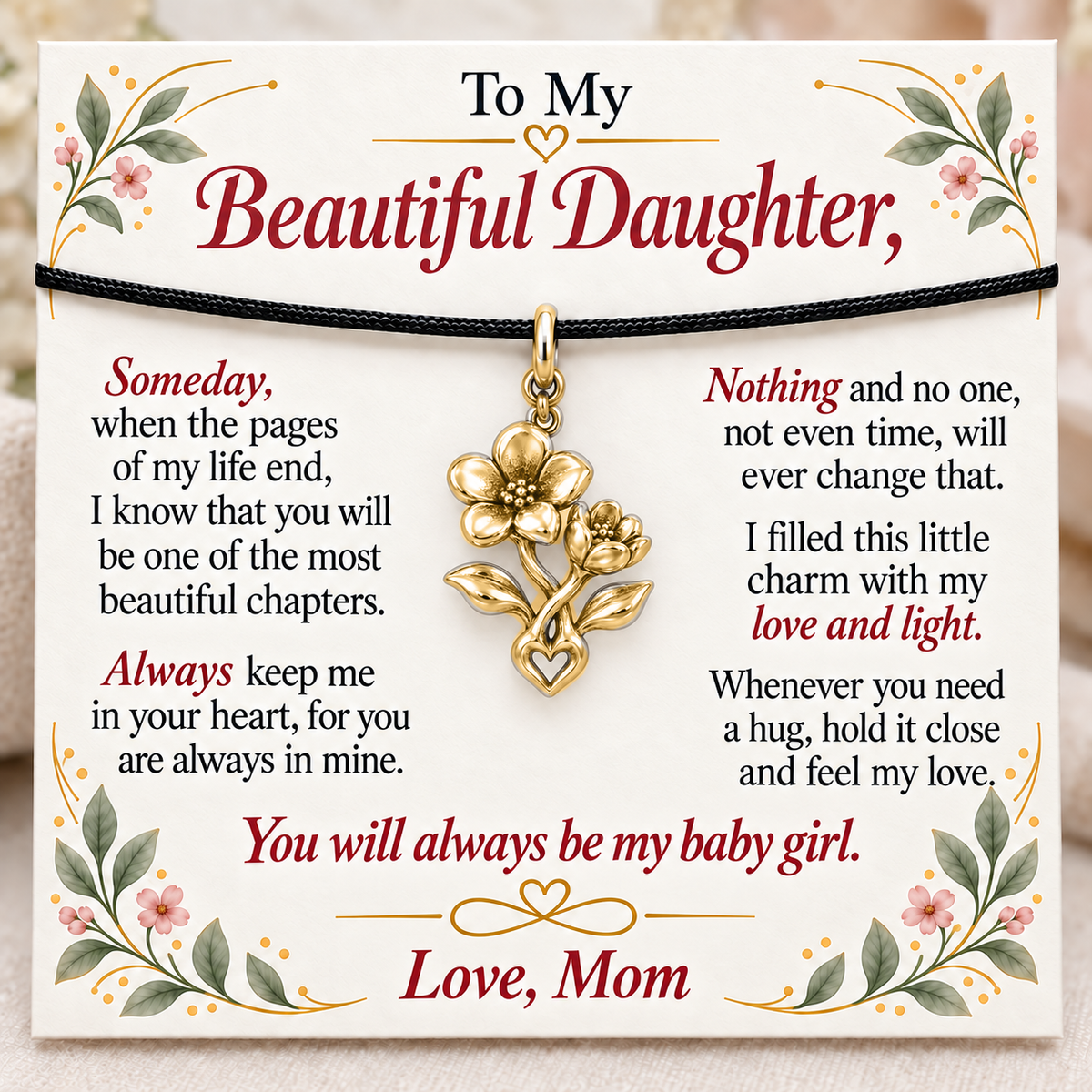 Two Blooms, One Forever Love — Main image, gold finish