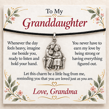 Grandma's Caring Embrace Charm: Love Comes Full Circle — Main image, silver finish