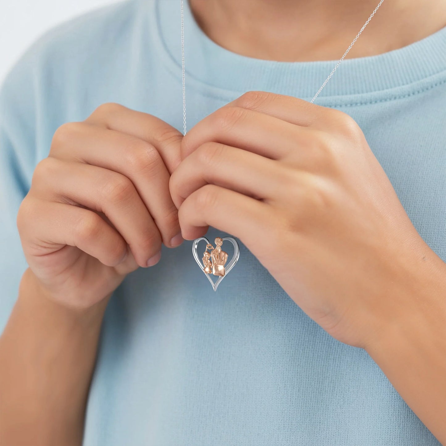 Heartbond Moments Vermeil Rosegold and Silver Necklace