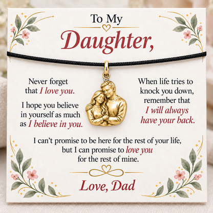 Dad’s Embrace, Always Beside You — Main image, gold finish