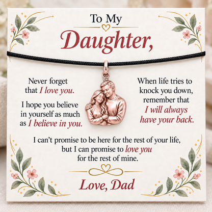 Dad’s Embrace, Always Beside You — Main image, rose gold finish