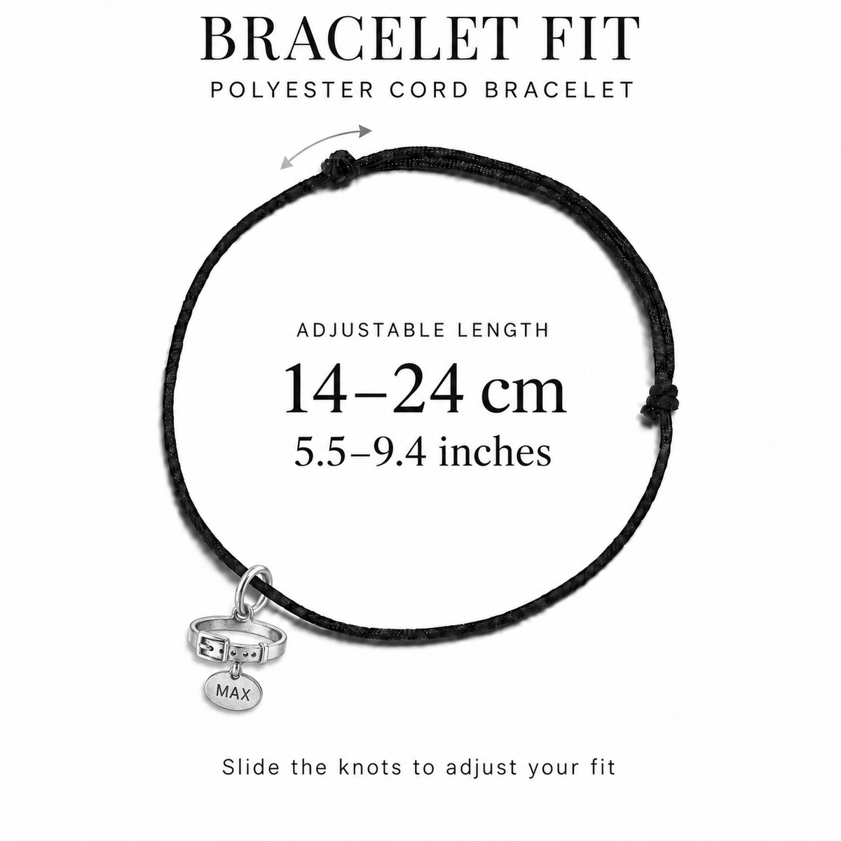 Best Friend Collar Charm and Polyester Cord Bracelet Set | bracelet-fit | b8cc4833f7822d76