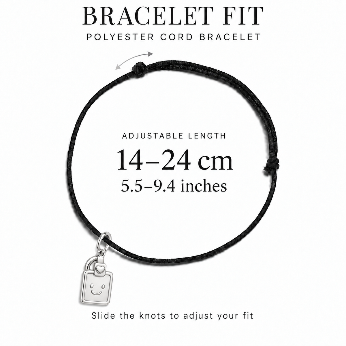 Nurse Smiling ID Badge Charm and Polyester Cord Bracelet Set | bracelet-fit | 2a4243668d380cd3