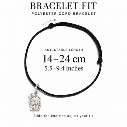Nurse Shift Clock Coffee Charm and Polyester Cord Bracelet Set | bracelet-fit | 744110d6d7e36d11