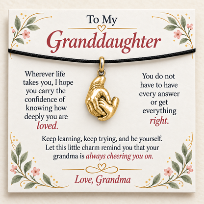 Grandma's Guiding Hand Charm: Loved Through Every Chapter — Main image, gold finish
