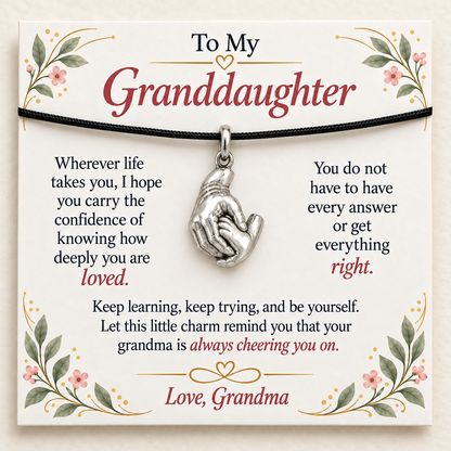 Grandma's Guiding Hand Charm: Loved Through Every Chapter — Main image, silver finish