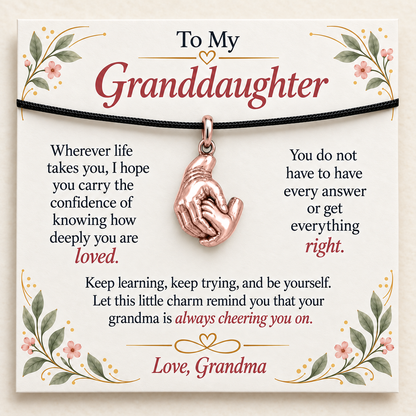Grandma's Guiding Hand Charm: Loved Through Every Chapter — Main image, rose gold finish