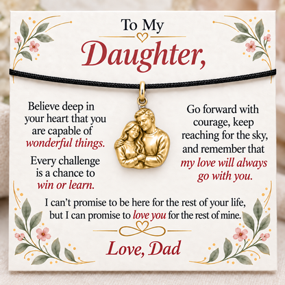 Dad’s Embrace, Courage to Keep Reaching — Main image, gold finish