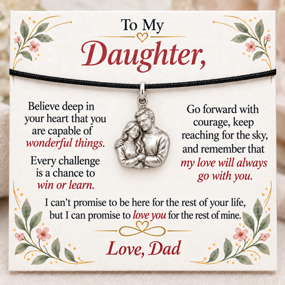 Dad’s Embrace, Courage to Keep Reaching — Main image, silver finish