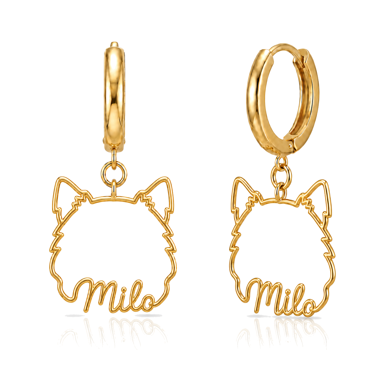 Affenpinscher personalized pet face earrings – Milo