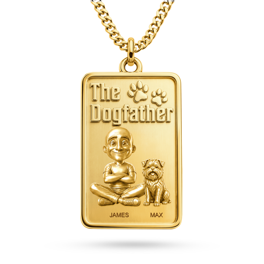 The Dogfather Affenpinscher personalized necklace - front