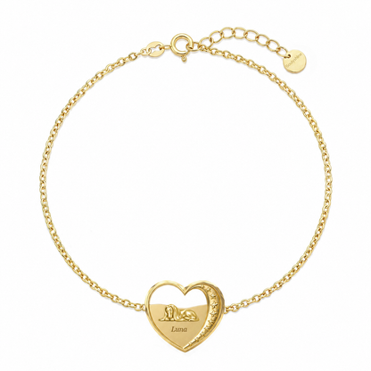Soulyshine Afghan Hound Starry Slumber personalized pet heart bracelet