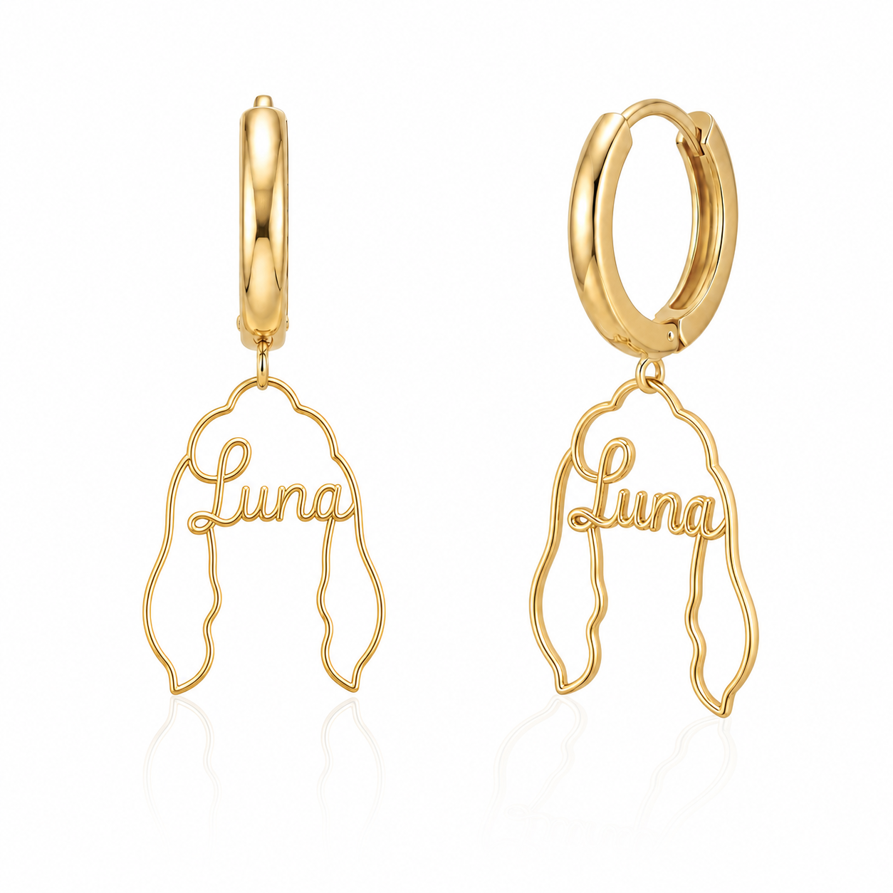 Afghan Hound Luna personalized pet face earrings
