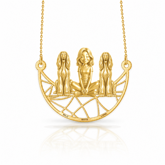 Soulyshine Afghan Hound personalized companion necklace