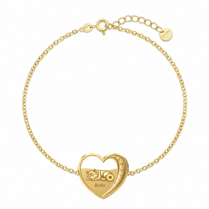 Soulyshine Akita Starry Slumber Personalized Pet Heart Bracelet