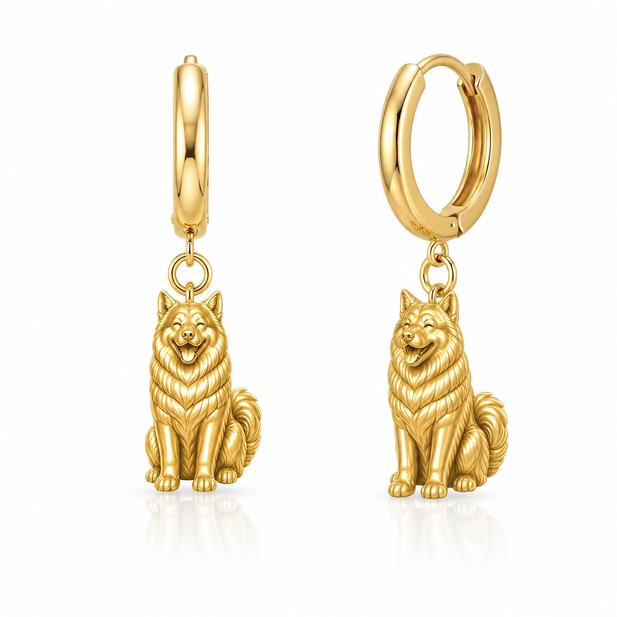 Alaskan Malamute personalized companion handcrafted huggie earrings