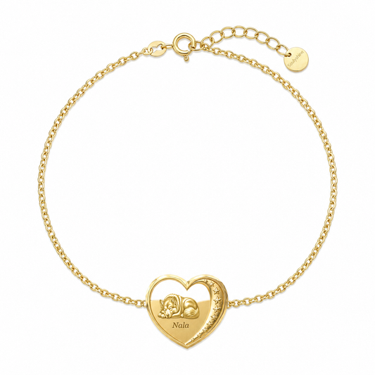 Soulyshine Alaskan Malamute Starry Slumber Personalized Pet Heart Bracelet