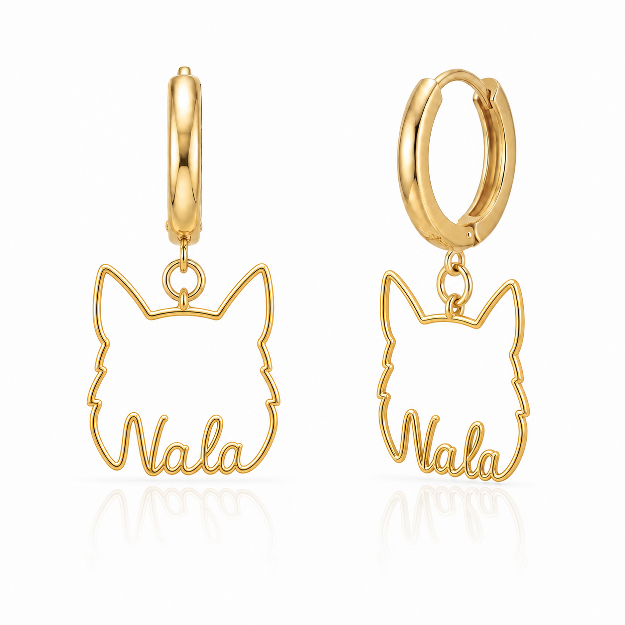 Alaskan Malamute Nala personalized pet face earrings