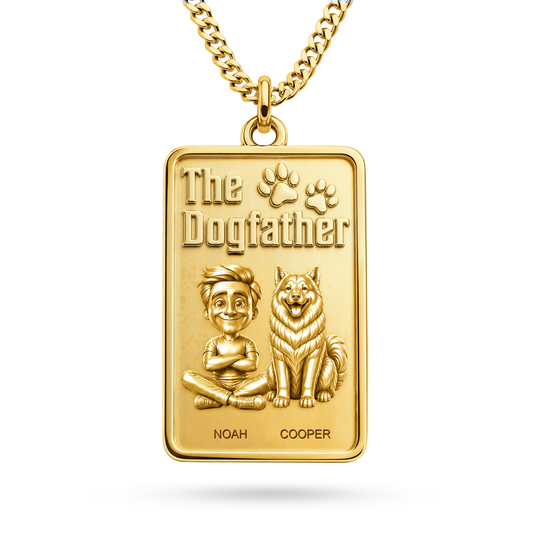 The Dogfather Alaskan Malamute personalized necklace - front