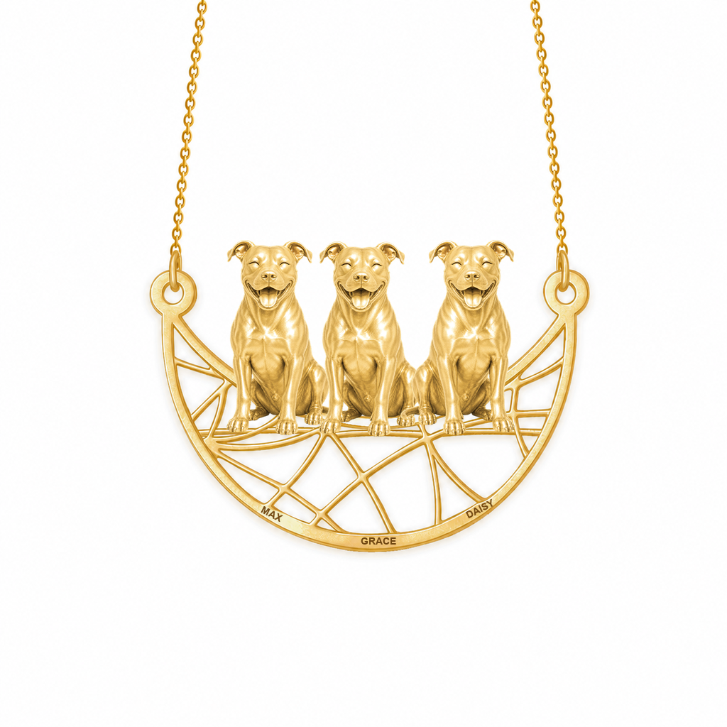 Soulyshine AmStaff Eternal Paw personalized pets necklace