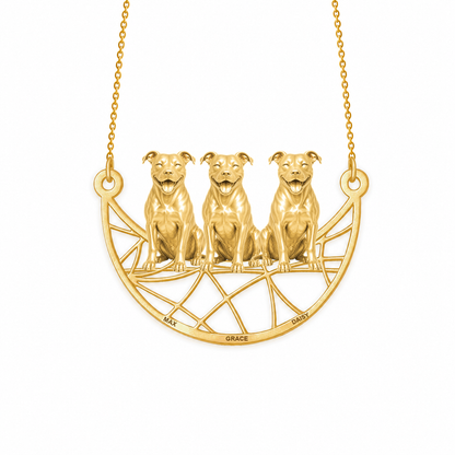 Soulyshine AmStaff Eternal Paw personalized pets necklace