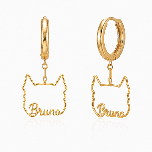 American Bully Bruno personalized pet face earrings