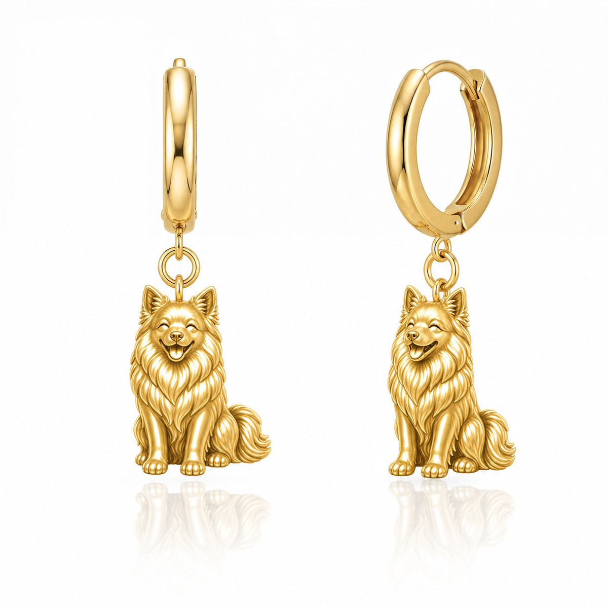 American Eskimo Dog personalized companion handcrafted huggie earrings