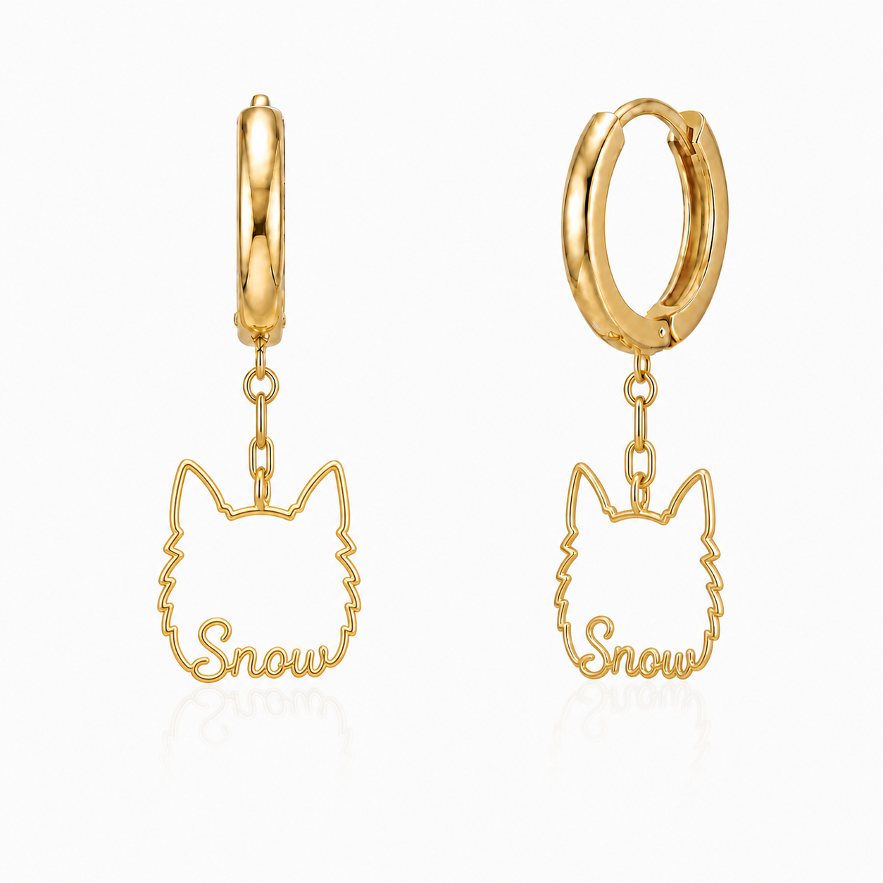 American Eskimo Dog Snow personalized pet face earrings