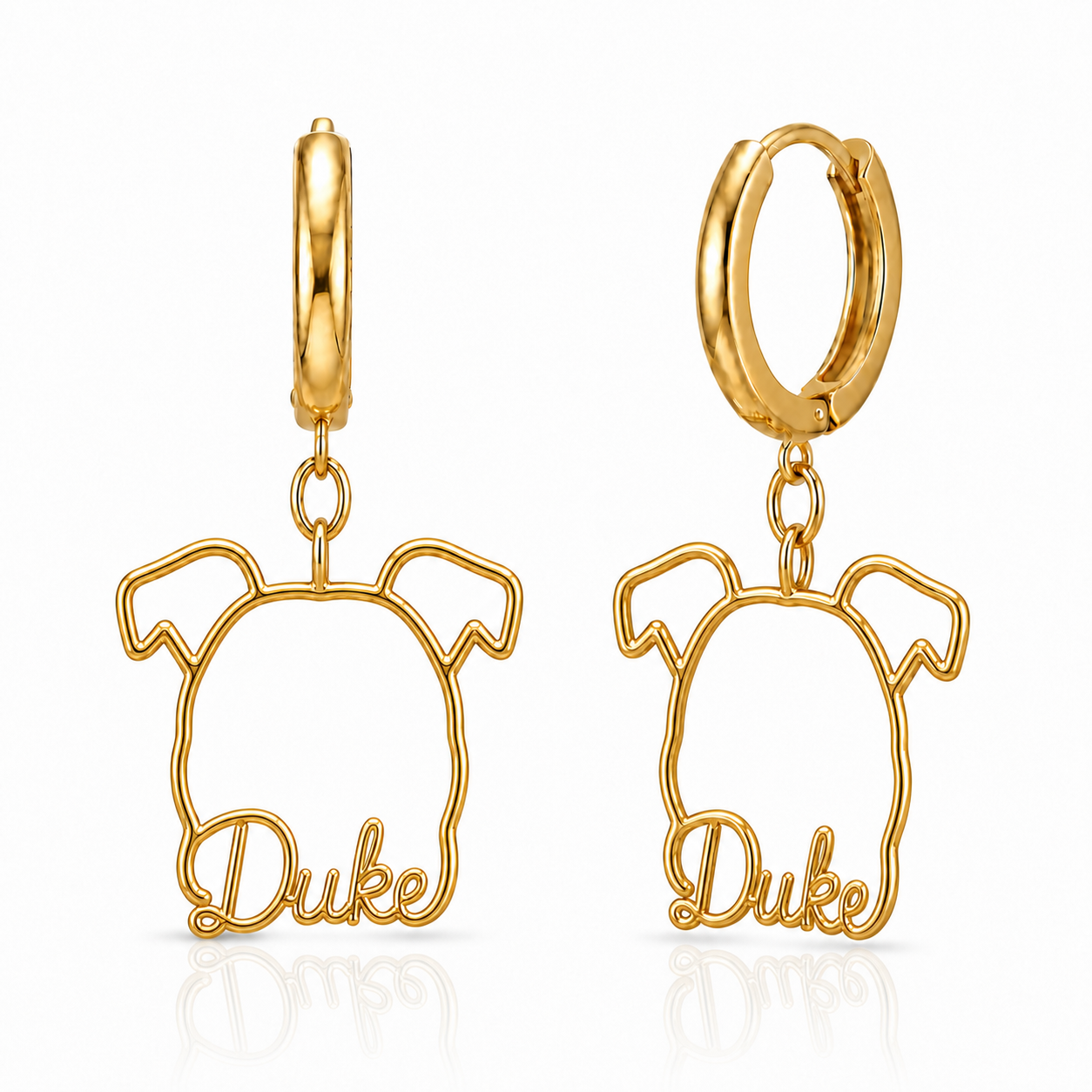 American Staffordshire Terrier Duke personalized pet face earrings