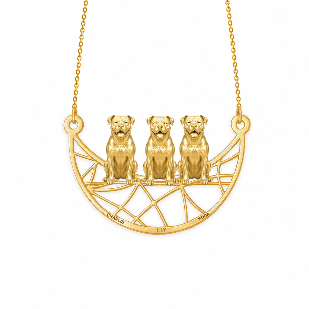 Soulyshine American Bulldog Eternal Paw personalized pets necklace