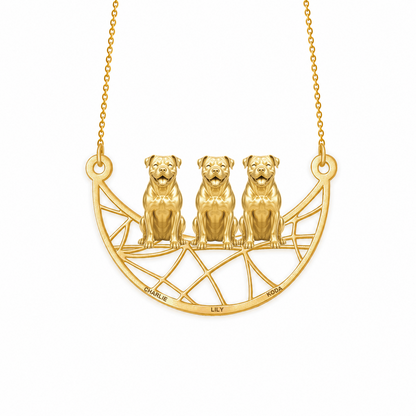Soulyshine American Bulldog Eternal Paw personalized pets necklace