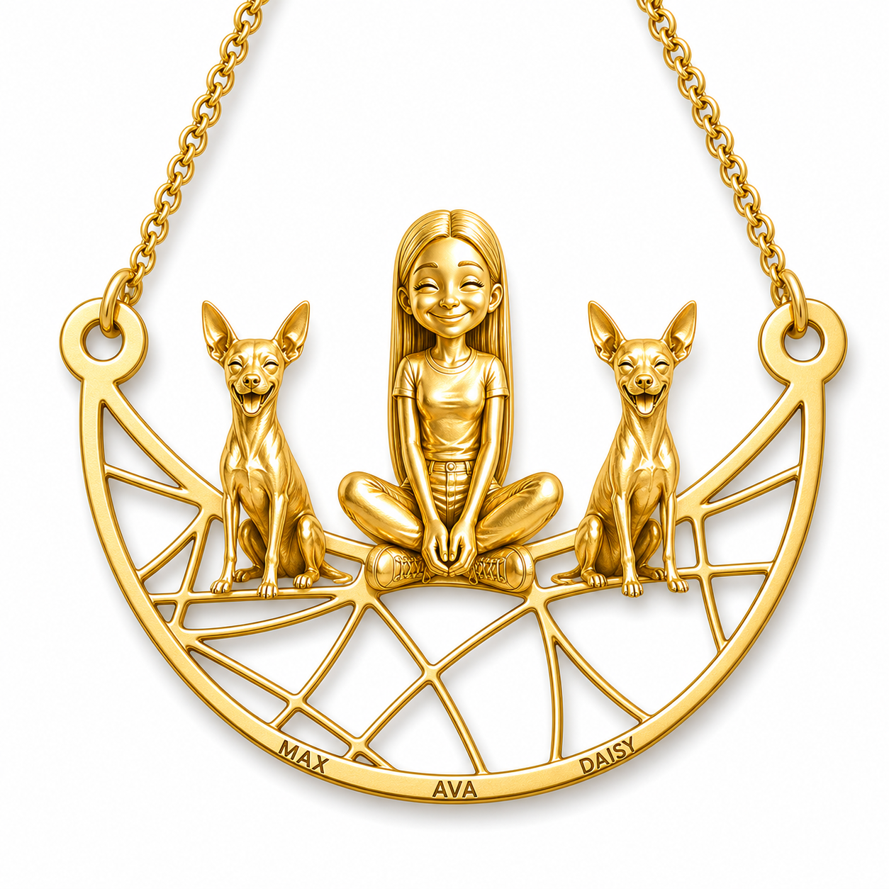 American Hairless Terrier - hairless - 18K Gold Vermeil - 1st