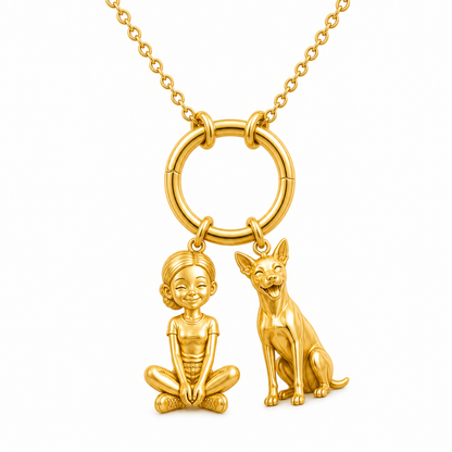 American Hairless Terrier - hairless - 18K Gold Vermeil - 1st