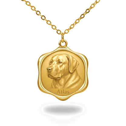 Soulyshine Anatolian Shepherd Dog Precious Paw personalized pet photo necklace - 18K Gold Vermeil front