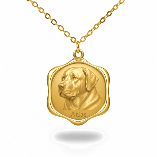 Soulyshine Anatolian Shepherd Dog Precious Paw personalized pet photo necklace - 18K Gold Vermeil front