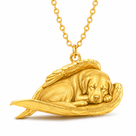 Soulyshine Anatolian Shepherd Dog The Sleeping Angel – Personalized Pet Necklace - 18K Gold Vermeil front
