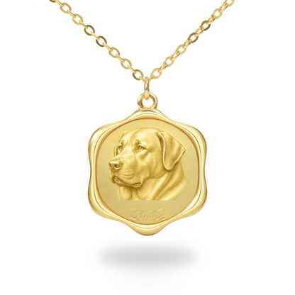 Soulyshine Anatolian Shepherd Dog Precious Paw personalized pet photo necklace - 18K Gold Vermeil front